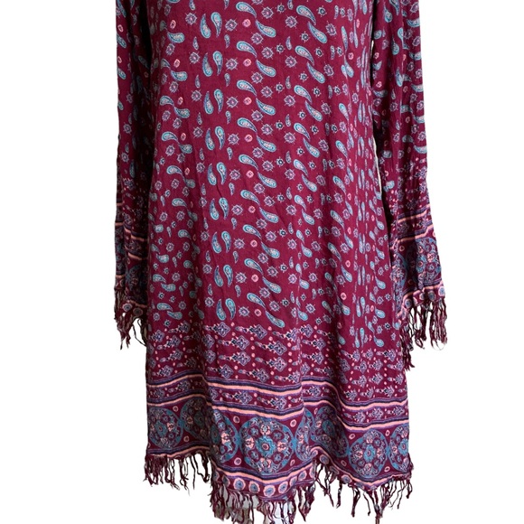 En Creme Boho Frayed Dress Size Large - Picture 16 of 17